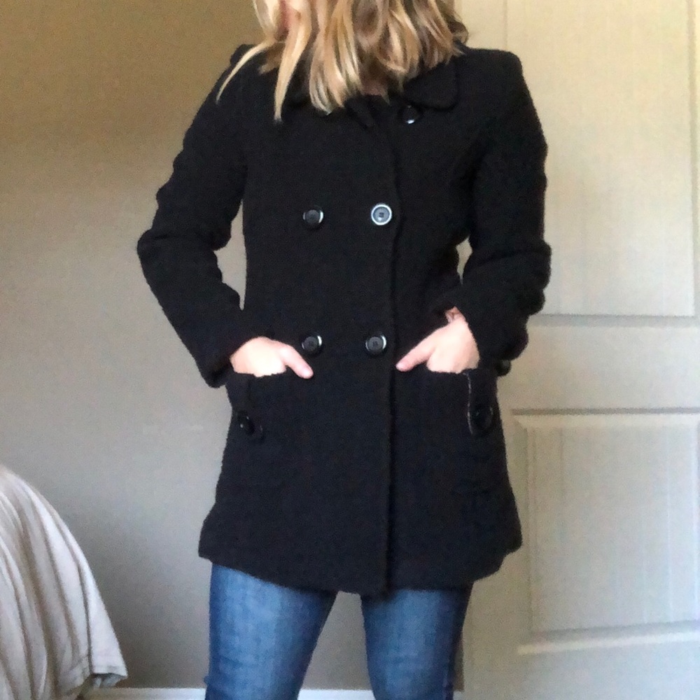 Boucle pea coat